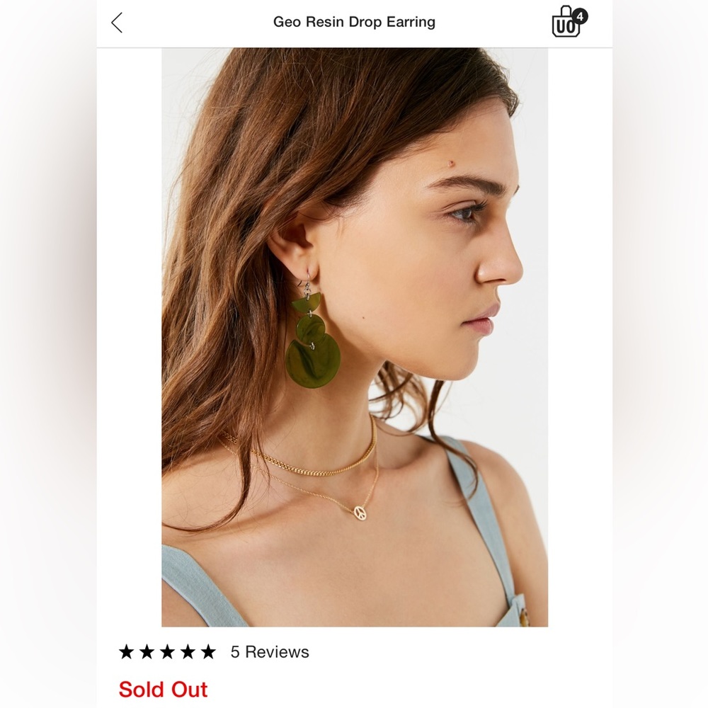 NWT urban outfitters green resin drop earrings